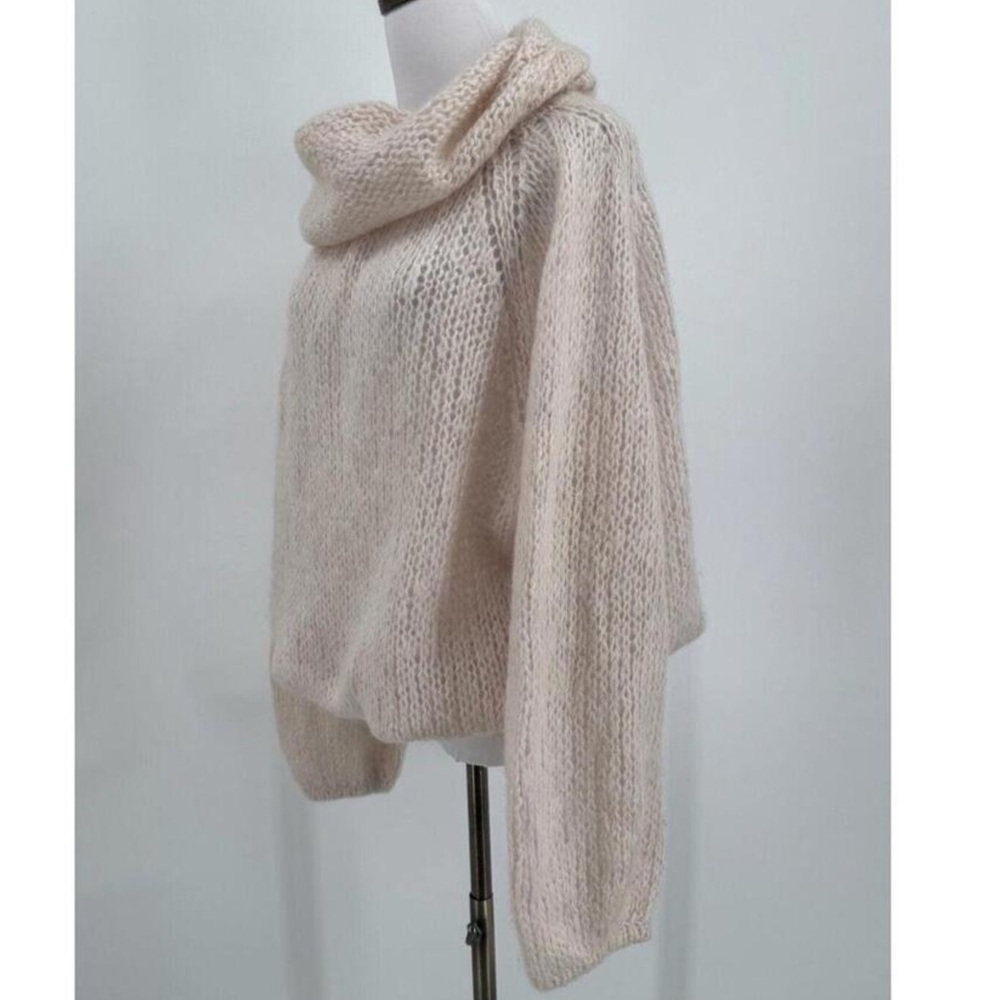 MES DEMOISELLES Moody Ivory Mohair Cowl Neck Oversized Sweater Sz 2 - Picture 2 of 5